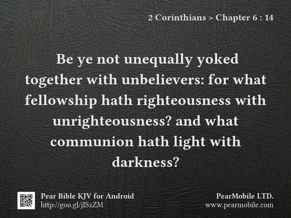 2 Corinthians, Chapter 6:14